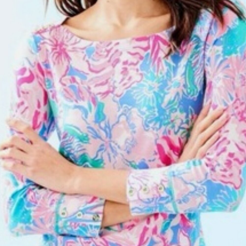 Lilly Pulitzer UPF 50+ Sophie Dress Blue Peri Viva La Lilly Women's Size Small. - Picture 3 of 4